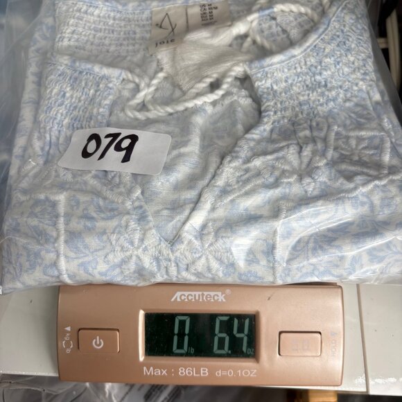 Joie Women's size Medium Blouse Long Sleeve Pullover light blue floral boho - Picture 6 of 6